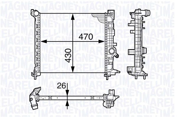 MAGNETI MARELLI Радиатор, охлаждение двигателя 350213143400